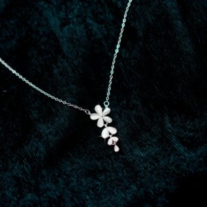 Elegant Floral Drop Silver Pendant