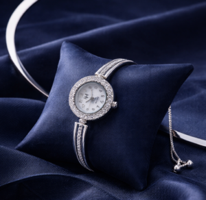 Elegant Silver Crystal Watch