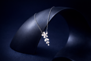 Elegant Floral Drop Silver Pendant