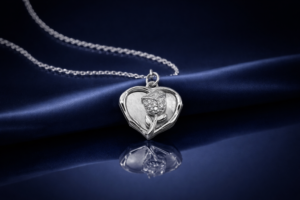 Floral Heart Silver Pendant