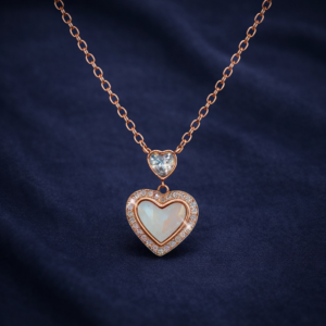 Rose Gold Heart Crystal Pendant