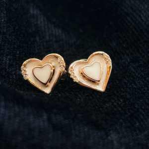 Rose Gold Heart Stud Earrings