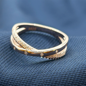 Rose Gold CZ Silver Ring