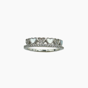 Crown Heart Silver Ring