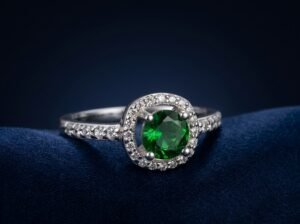 Emerald Halo Ring