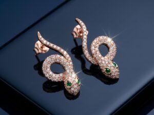 Emerald Serpent Earrings