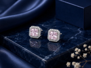 Blush Halo Studs