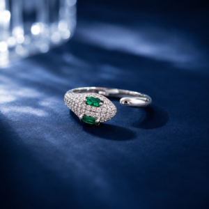 Emerald Snake Ring